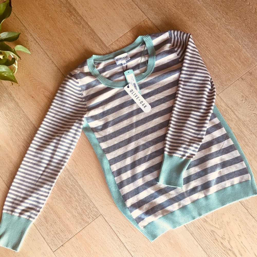 Striped knit pullover